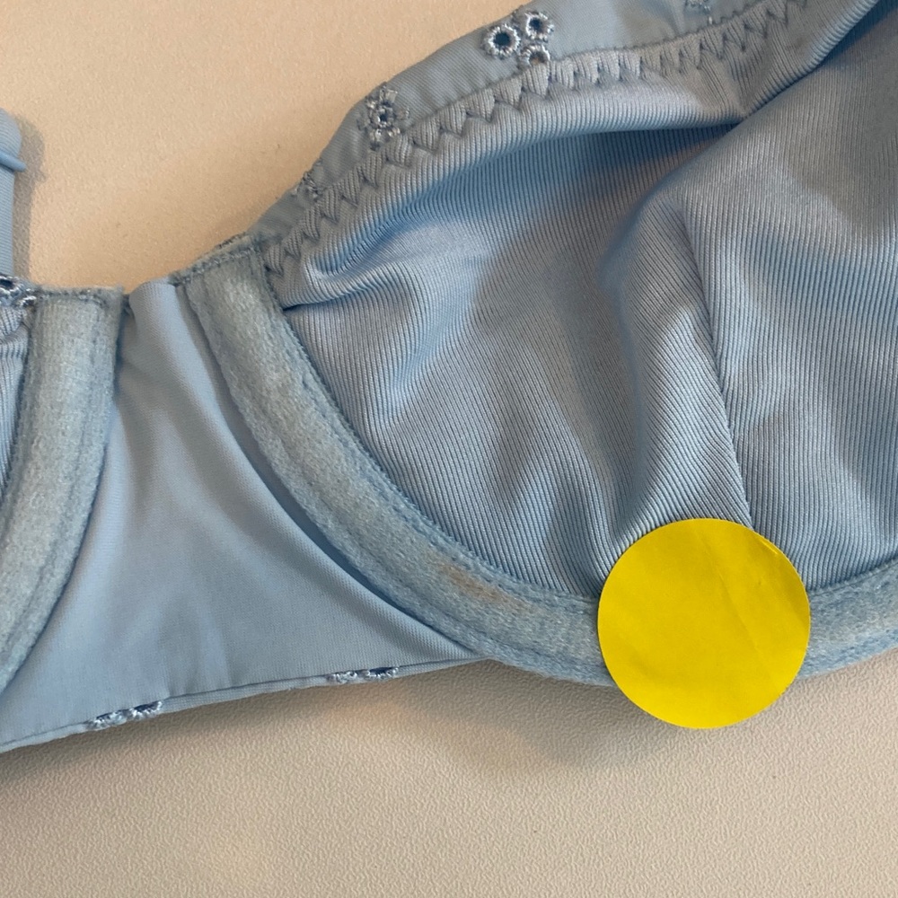 J Crew Womens Eyelet balconette underwire‎ bikini top 32A Calm Blue Color - Picture 3 of 8
